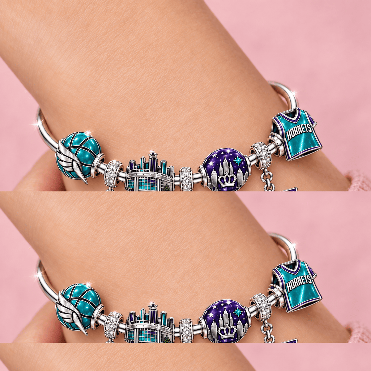 CLH Silver Charm Bracelet Set TMH