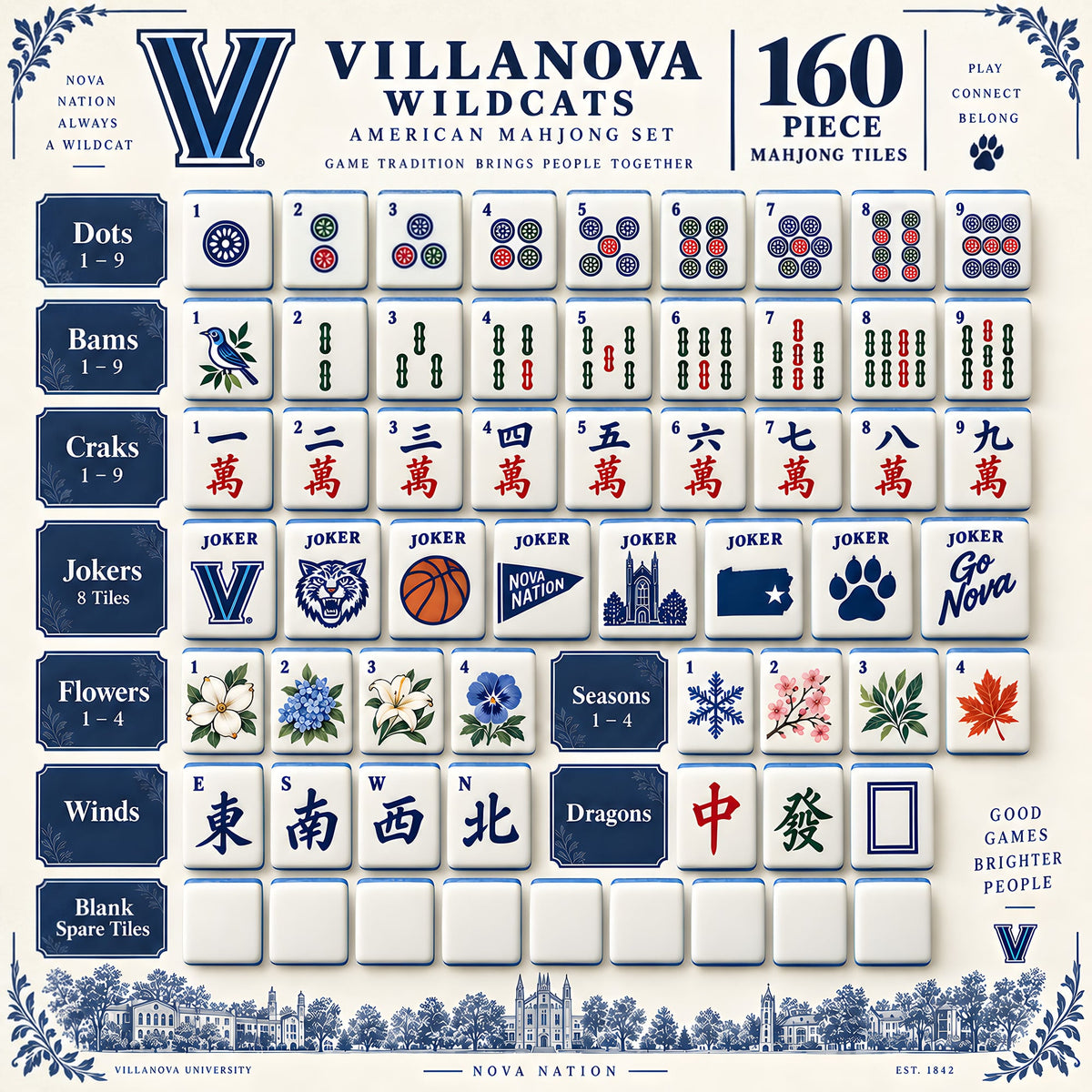 Premium VWC Mahjong Tiles Set TNSM