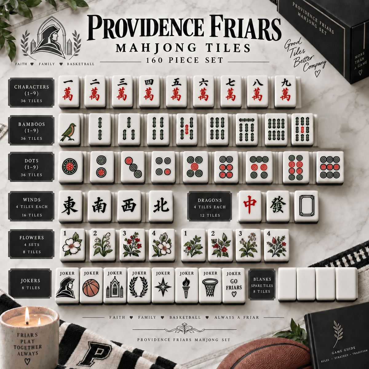 Premium PVF Mahjong Tiles Set TNSM