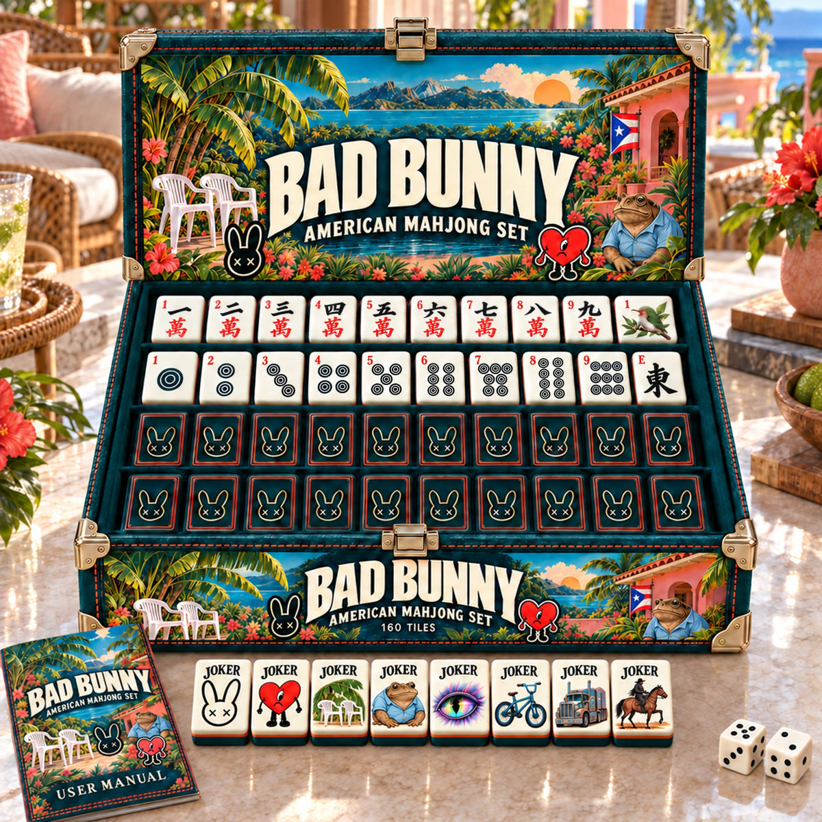 Premium BDBN Mahjong Tiles Set PVNA