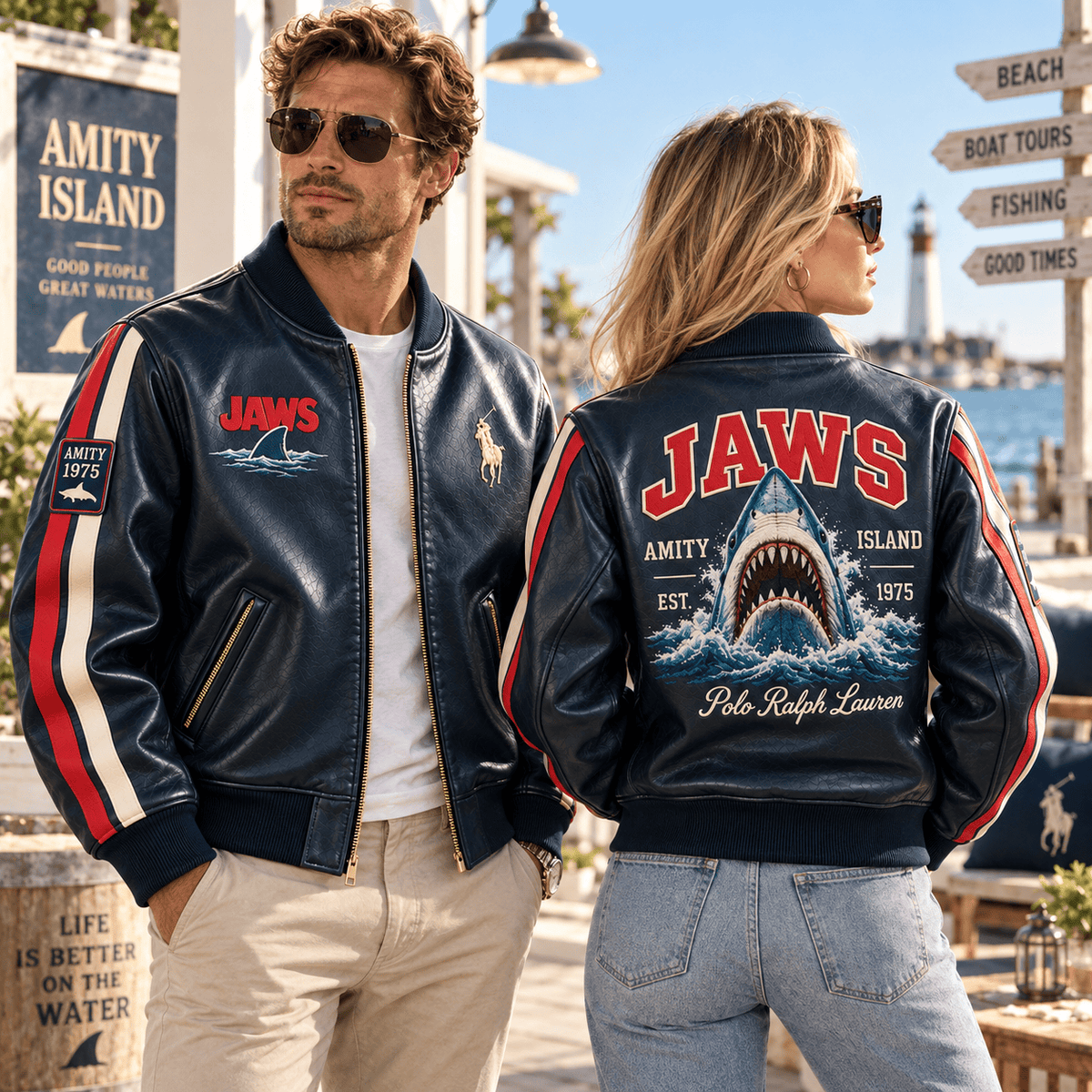 JAWS PREMIUM LEATHER BOMBER JACKET NTNA