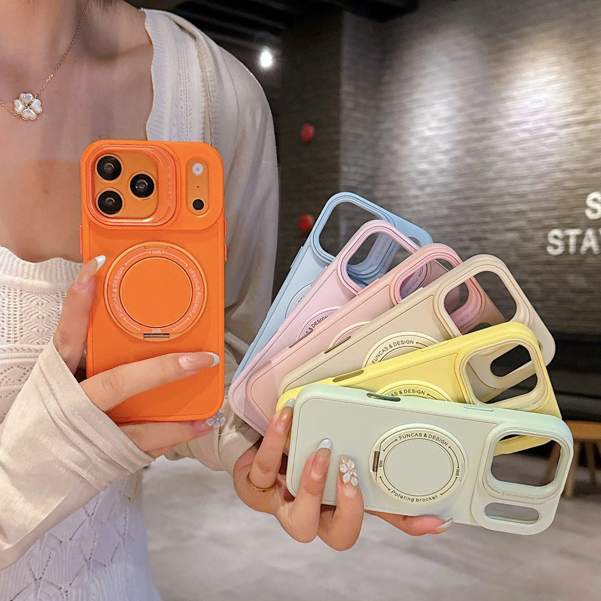 Premium Luxury -259.999999999% off Fold Stand Soft-Touch Phone Case Suitable for iPhone 17 Pro Max 16 15 14 13 12 11 17 Shockproof and Drop-Resistant Protective Cover