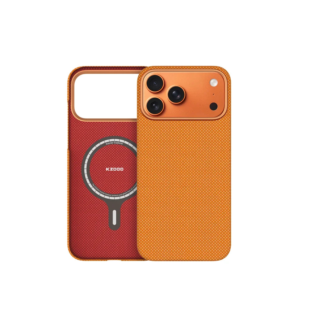 KZDOO Keivlar Explorer Magnetic Original Carbon Fiber Case, Luxury Slim Durable Thin Cover for iP17/17 Air /17 Pro/17 Pro Max